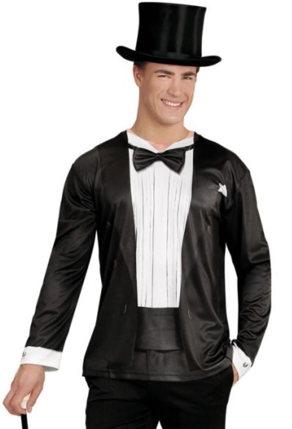 007 Shirt Agent Kostüm mit Anzug-Print