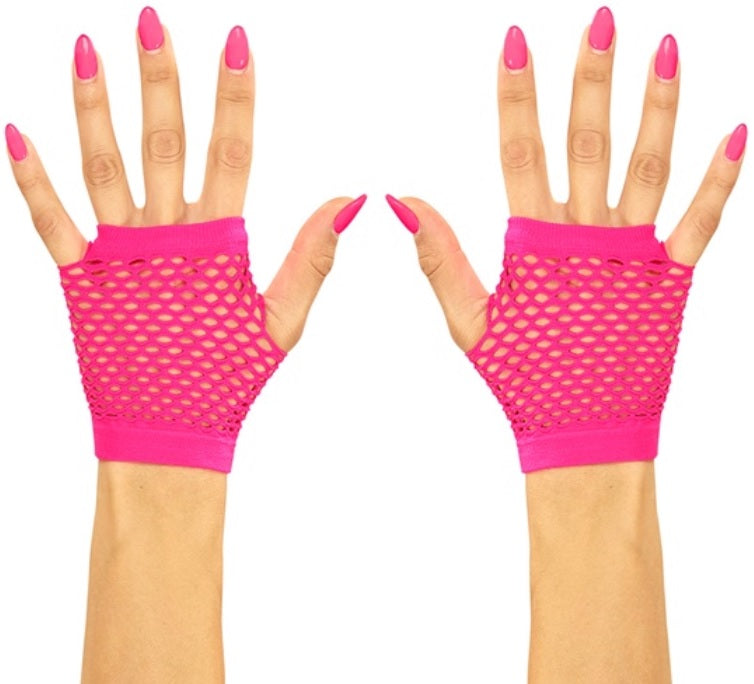 Netzhandschuhe fingerlos im 80er-Stil
