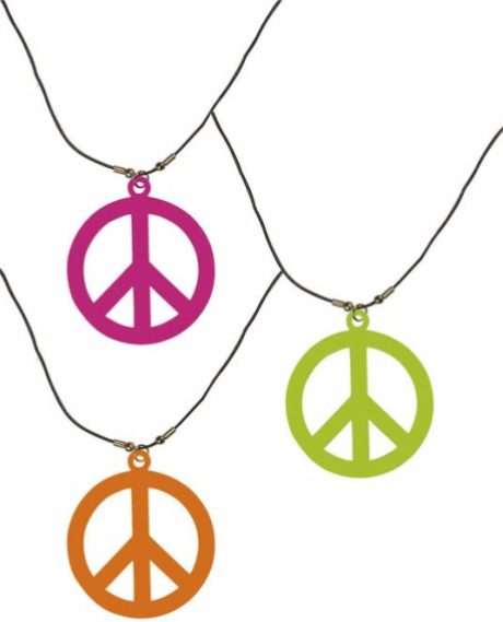 Peace Halskette aus Plastik – Hippie Kette