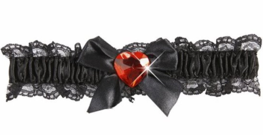 Strumpfband mit Spitze und Herz – Burlesque & JGA
