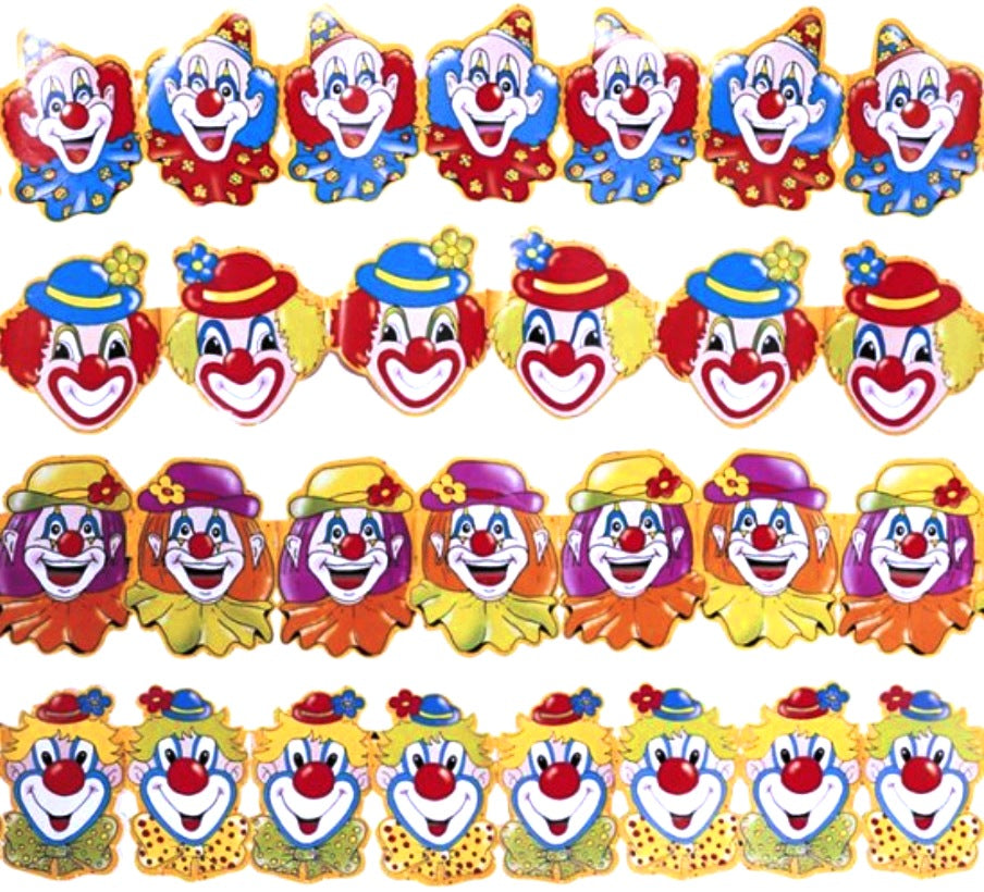 Clown Girlande – Fasnacht Dekoration aus Papier