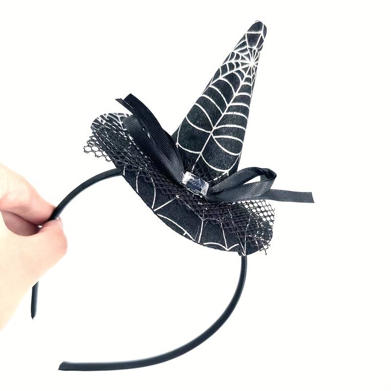 Hexenhut Haarschmuck mit Spinnennetz