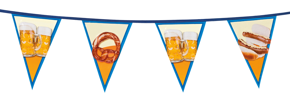 Oktoberfest Girlande – Bier, Brezel & Wurst