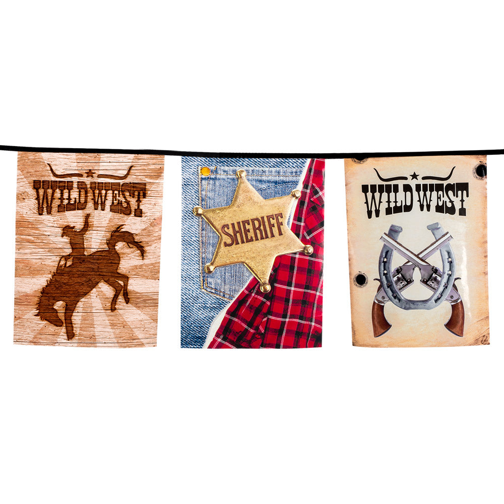 Western Girlande – Cowboy & Sheriff Wimpelkette