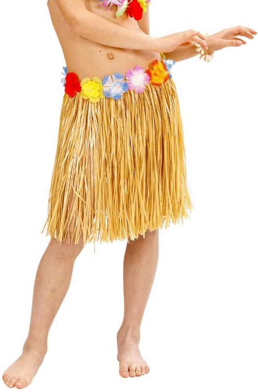 Hawaiirock mit Blumen – Bastrock