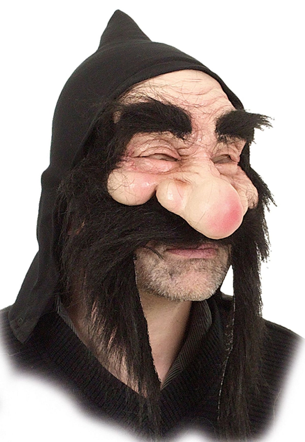 Gnom Maske mit Kapuze – Zwerg Latexmaske