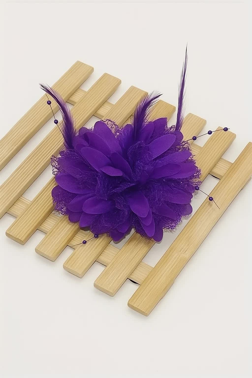 Gothic Haarblume mit Haarclip und Haargummi