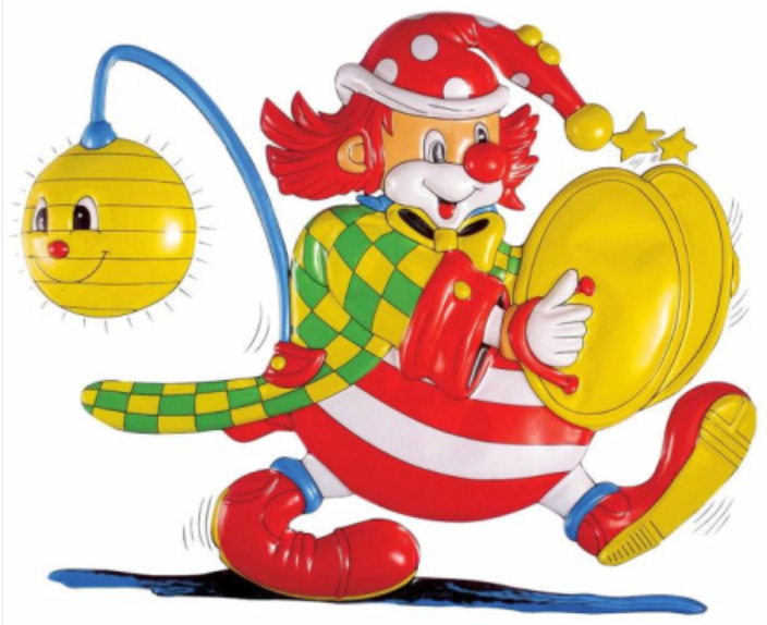 Clown Dekoration mit Laterne – Fasnacht Fensterdeko