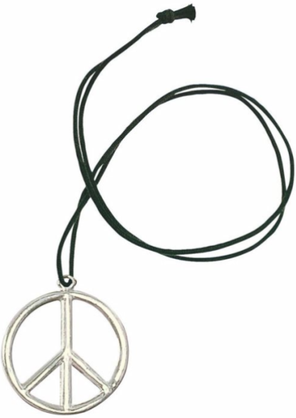 Peace Halskette aus Metall – massive Hippie Kette