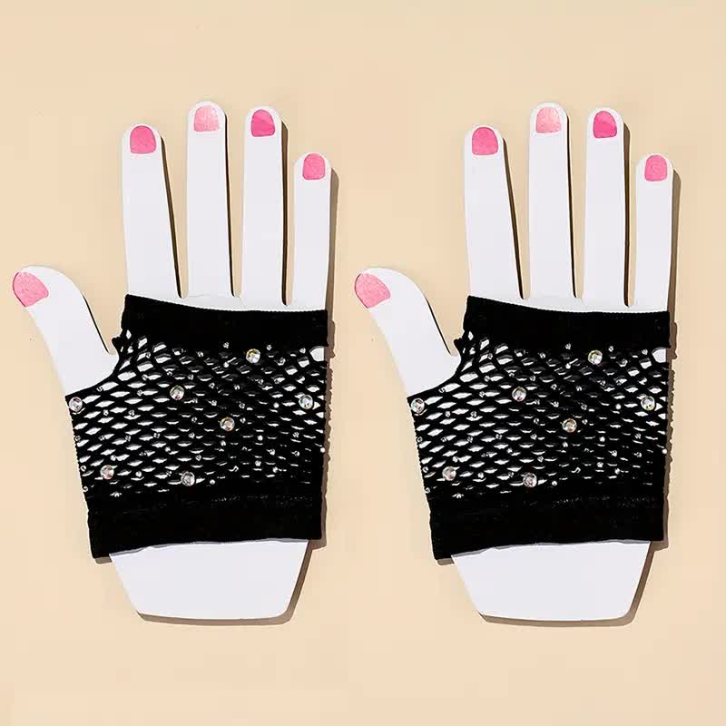 Netzhandschuhe fingerlos – 80er Party