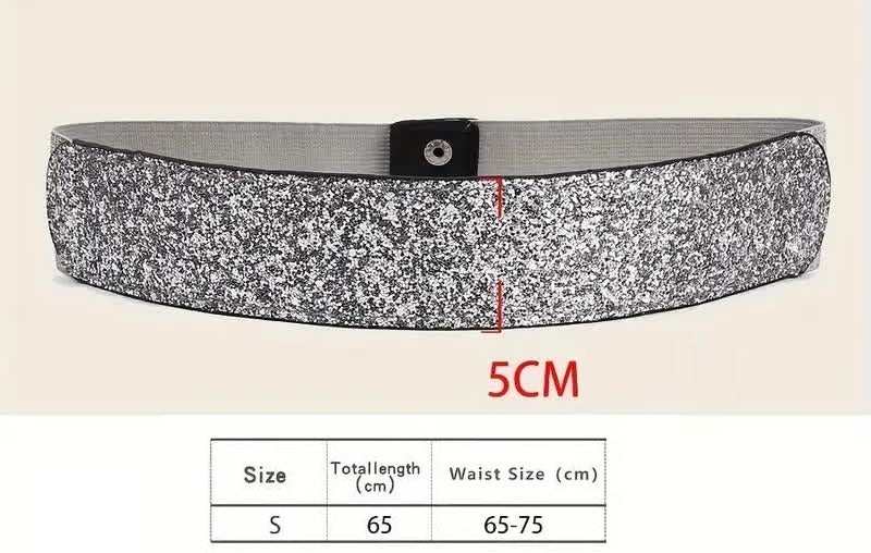 Glitzergürtel Stretch mit Druckknöpfen