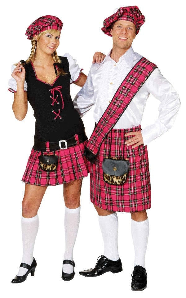 Kilt Set mit Tasche, Mütze & Schärpe