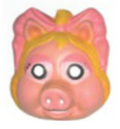 Miss Schweinchen mit blonden Haaren - Maske aus Eva