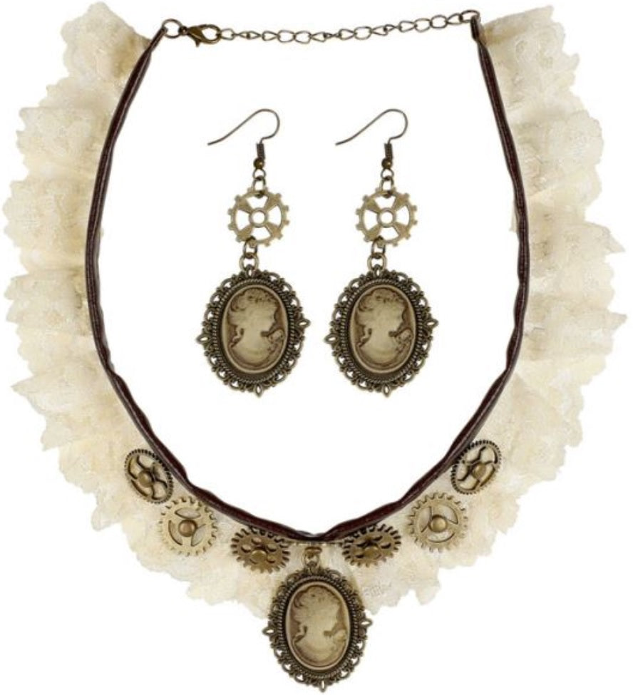 Steampunk Schmuckset – Halskette & Ohrringe