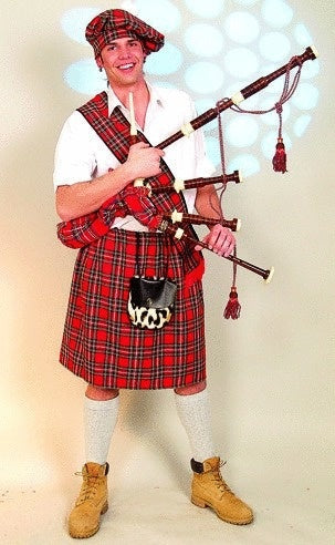 Kilt Set mit Tasche, Mütze & Schärpe