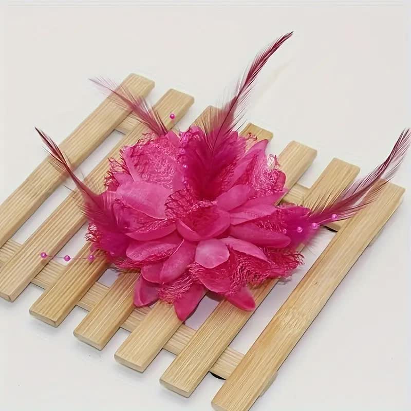 Gothic Haarblume mit Haarclip und Haargummi