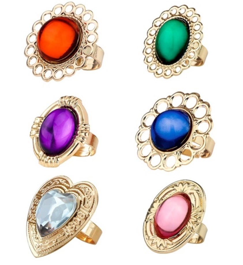 Party-Fingerring mit Schmuckstein