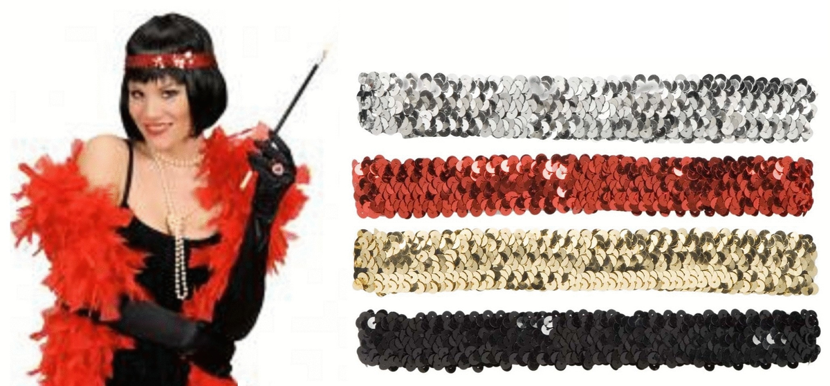 Flapper Stirnband mit Pailletten – 20er Jahre