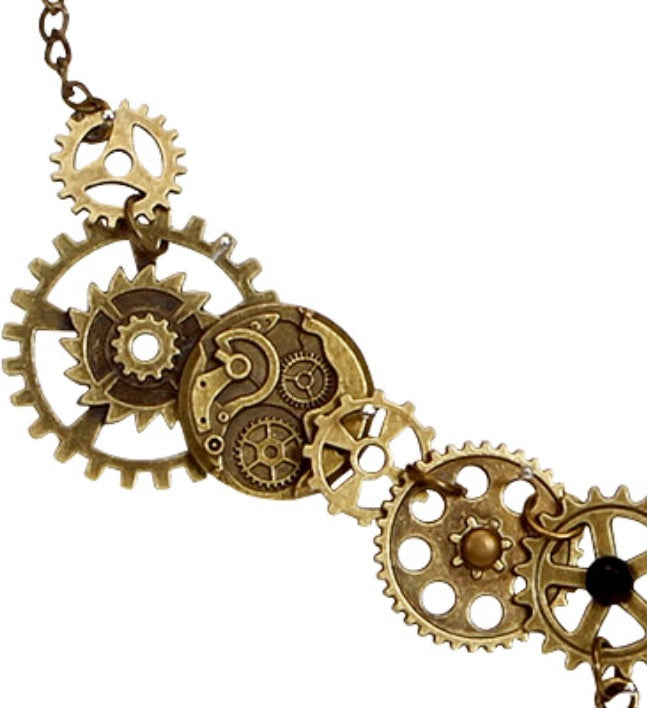 Steampunk Halskette mit Zahnrad-Verzierung